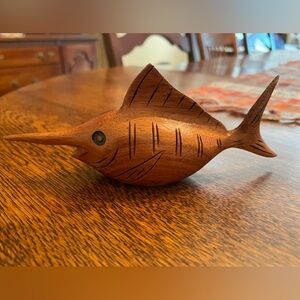 Handcrafted Wooden SwordFish Decor
